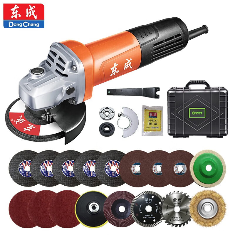 Dongcheng angle grinder cutting machine multi-function grinder polishing machine Dongcheng high-power grinder 710-100 upgraded model 720-100B all-round package + tool box