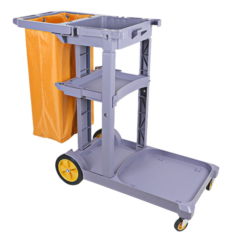 Kaimujie cleaning cart multi-functional multi-purpose cleaning cart cleaning hotel property room service tools linen cart (gray) thickened version with cover