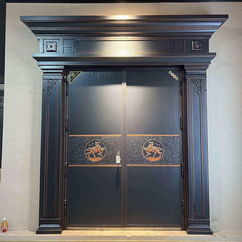 Delijia villa door simple home security door entrance door rural stainless steel double door living room zinc titanium alloy entrance style 11 per square