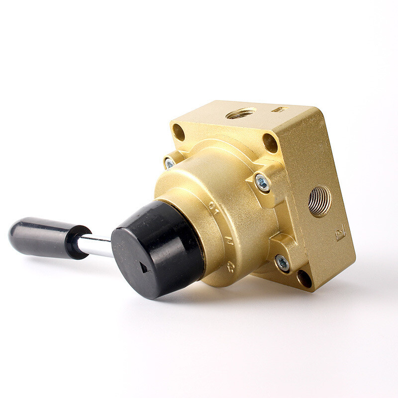 PUEKA pneumatic cylinder air valve switch manual valve HV-02 three-position four-way pneumatic manual rotary valve HV-03