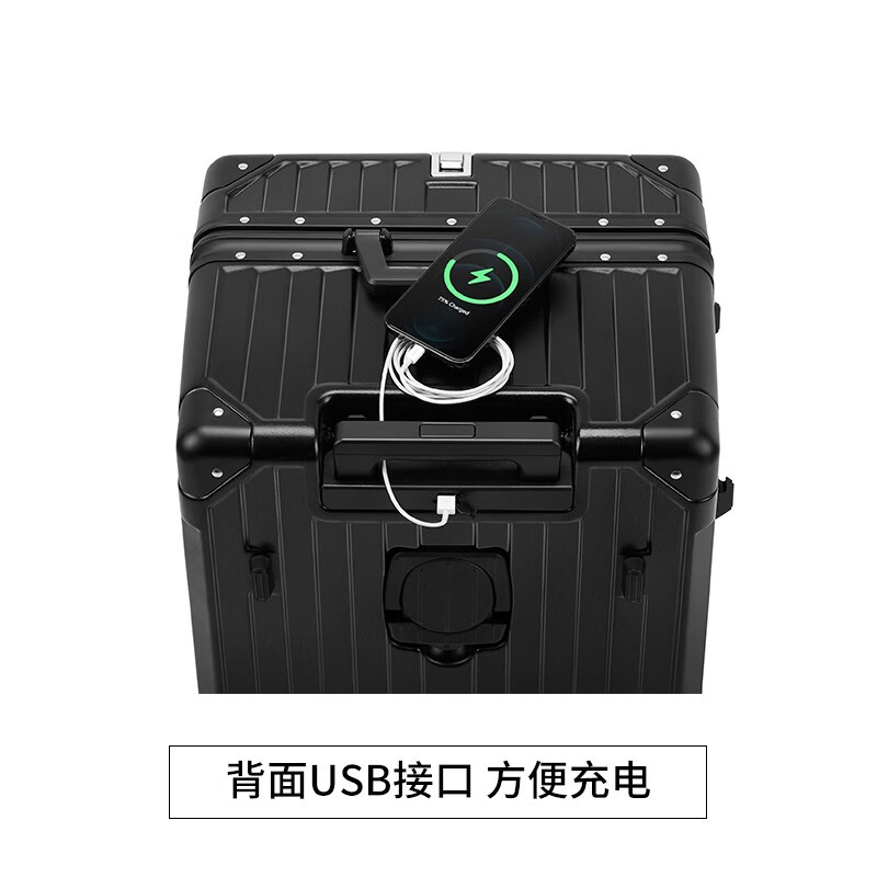 Dream traveler large capacity suitcase aluminum frame trolley case universal wheel overseas suitcase for men and women 30 inches matte black