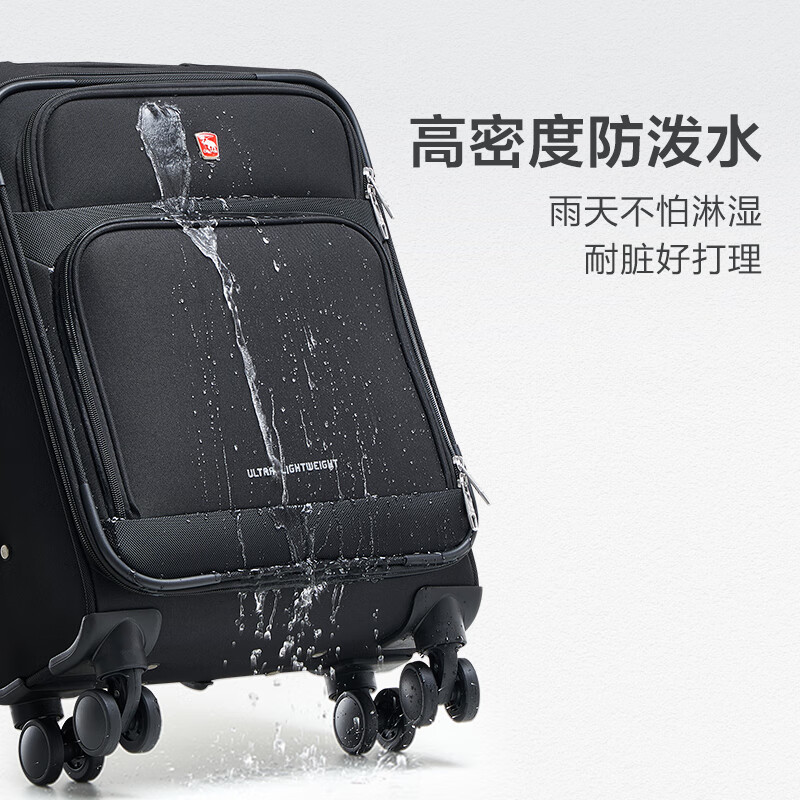 Hermes Oxford cloth suitcase checked trolley case 24 inches men's business large-capacity suitcase women's front open lid canvas box