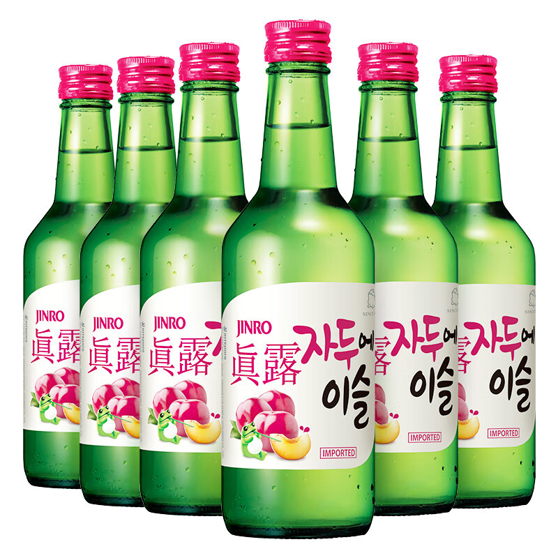 Jinro (JINRO) Korean soju plum flavor 360ml*6 bottles imported foreign wine fruity wine low alcohol tipsy new year gift