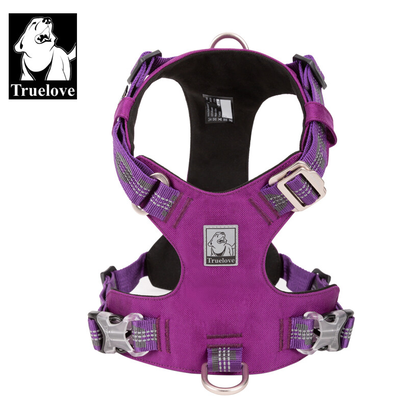 TRUELOVE Dog Leash Vest Type Harness Dog Rope Dog Leash Explosion-proof Pet Supplies Small and Large Dogs Golden Retriever Reflective Black and Red (Leash Not Included) 2XS Bust 30-35cm Recommended 1-3kg