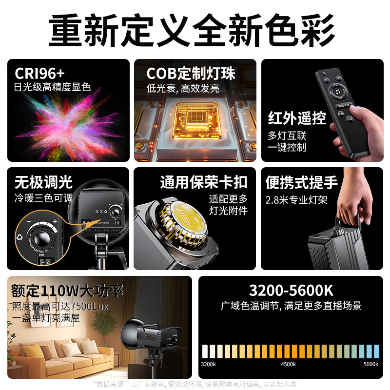 Kerunle COB highlight light live photography led fill light sun lighting photography light shooting soft light ball light studio photography equipment camera props anchor beauty set