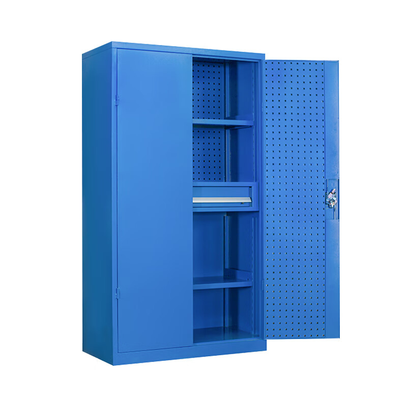 INFORM heavy-duty tool cabinet metal cabinet workshop double-door thickened tool cabinet mobile storage cabinet parts storage cabinet multi-functional tool cabinet with hanging plate, one drawer and two plates