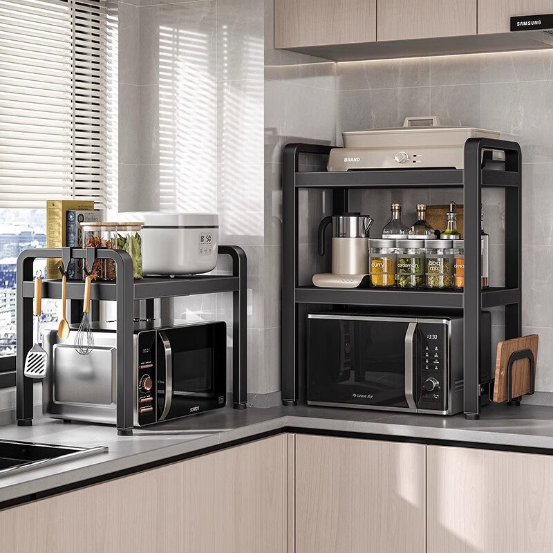 Nifeng kitchen storage rack telescopic microwave oven rice cooker storage rack household multi-functional countertop appliance storage rack simple C-shaped fixed single rack