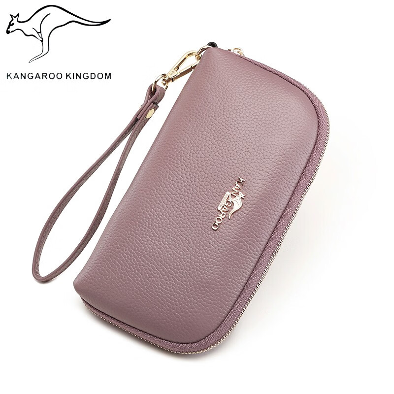 True Australian Kangaroo Wallet Women's Genuine Leather Large Capacity Multi-Card Slot Clutch Women's Handbag First Layer Cowhide Soft Leather Small Bag Women's Handbag Burgundy