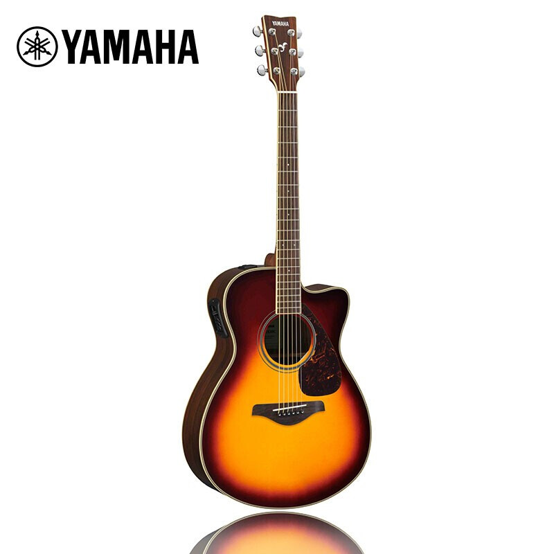 Yamaha (YAMAHA) FSX830CBS electric box solid wood veneer beginner folk guitar cutaway guitar 40 inches brown gradient