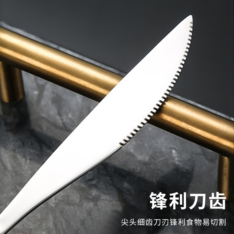 Shihua 304 stainless steel forks, 410 stainless steel knives, 2-piece Western cutlery set, extended and thickened Western knives, steak knives and forks