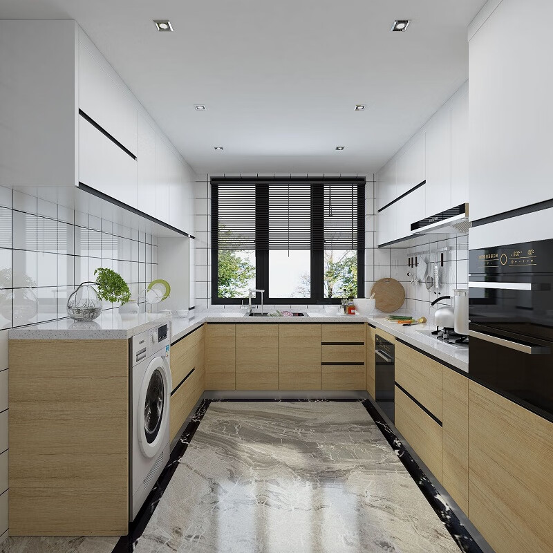 Mexueer integrated cabinet customized quartz stone stainless steel countertop modern simple economical open cabinet integrated stainless steel cabinet 1 meter