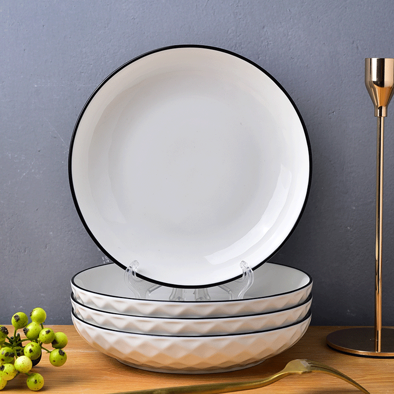 Sujiang Sujiang ceramic rice bowl household soup bowl noodle bowl tableware set underglaze color stroke tableware eating rice breakfast bowl rose 16-piece set (4 bowls 4 plates 4 spoons 4 chopsticks)