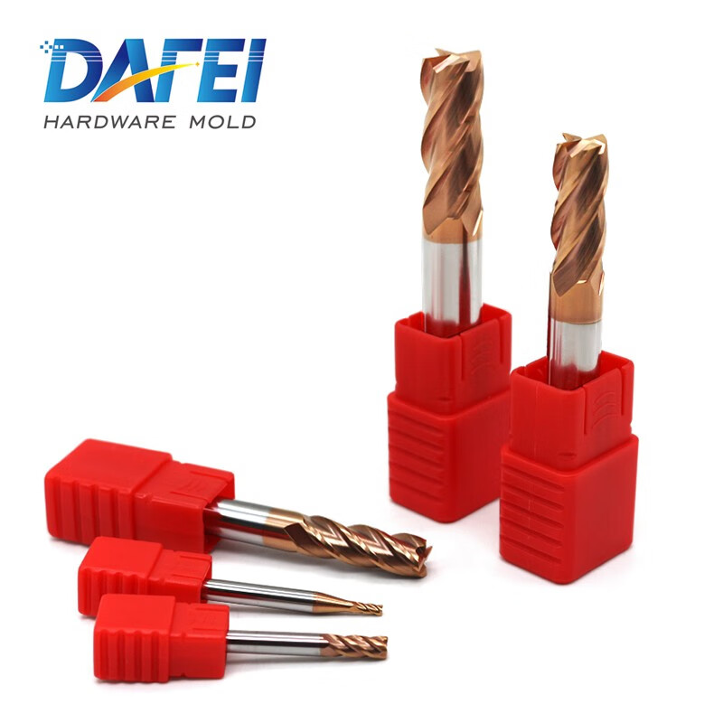 DAFEI55 degree tungsten steel milling cutter 4-edge coated flat bottom end mill gong cutter extended CNC CNC tool carbide 6.0*6*15*50