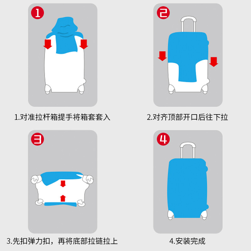 Benzheni trolley suitcase suitcase protective cover elastic suitcase cover dustproof rain cover thickened wear-resistant checked bag lucky cat suitable for 26 inches 27 inches 28 inches 29 inches trolley case