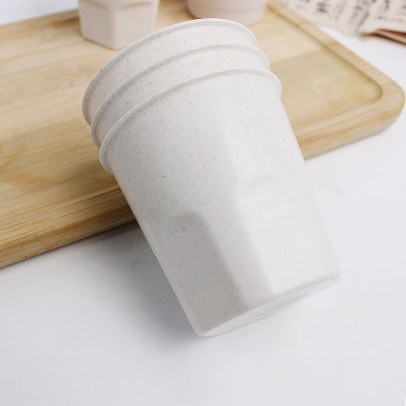Daoying disposable cup for home office reception tea drinking cup Kung Fu tea cup food grade thickened rice husk water cup small high-end bamboo lid cup holder (can hold 60ml 90ml cup)