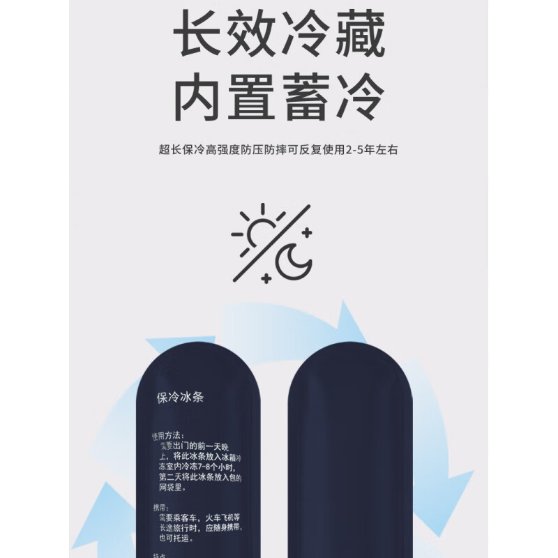 Zuimi (ZUIMI) Insulin Refrigerator Box Portable Mini Medicine Carry Insulation Ice Bar Bag Outdoor Medicine Box Ice Bag to Keep Cold Exclusive Blue (Tin Foil Insulation Layer) + 4 Ni