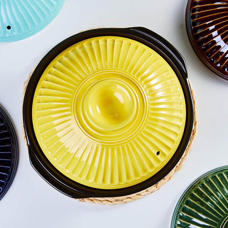 Coco House imported from Japan Emanguyaki series earthen pot casserole ceramic pot lid accessories lid inner lid outer lid pot lid No. 6 ceramic plate lid Mishima earthen pot available 16.5cm
