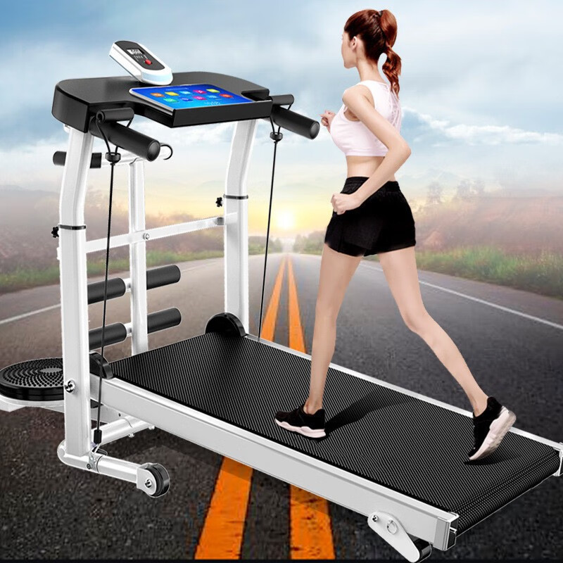 Noyuan household foldable small mini walking machine indoor multi-functional simple mechanical treadmill black flagship model with drawstring waist plate gift bag