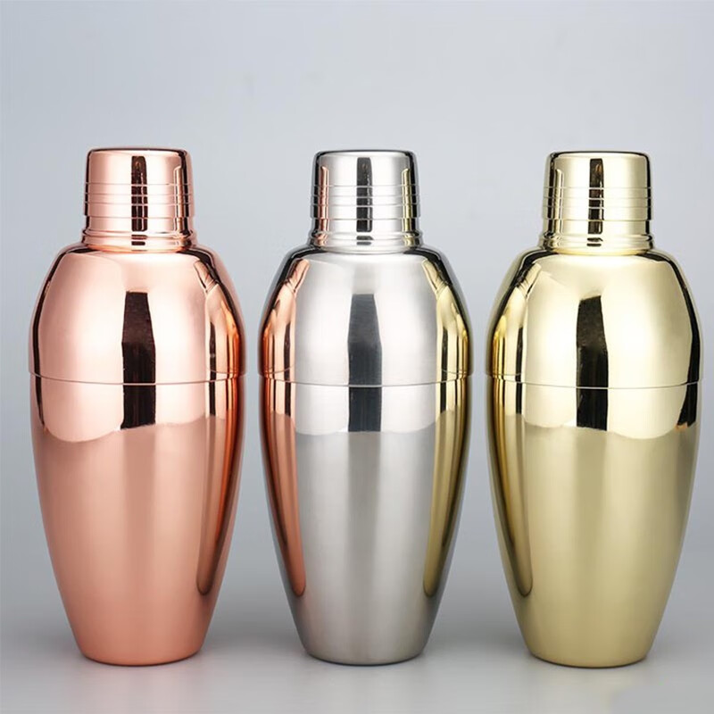 FEiNASi's new 304 stainless steel American cocktail shaker etched shaker three-stage shaker shaker shaker set American 500ml-old engraved style (set of 6)