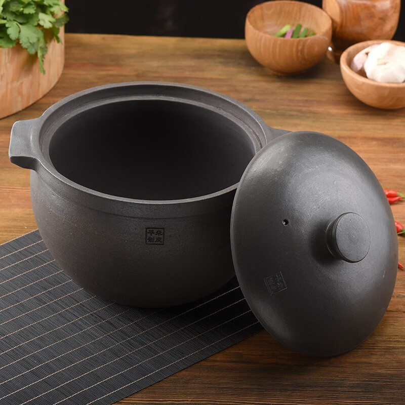 Zhu Qingping Sichuan Ya'an Yingjing black sand casserole Zhu's casserole black sand Zhu Qingping pure handmade earthen pot 4L (for 3-5 people) + cooking fee 4L