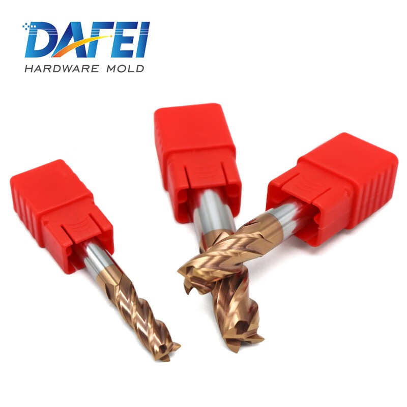 DAFEI55 degree tungsten steel milling cutter 4-edge coated flat bottom end mill gong cutter extended CNC CNC tool carbide 6.0*6*15*50