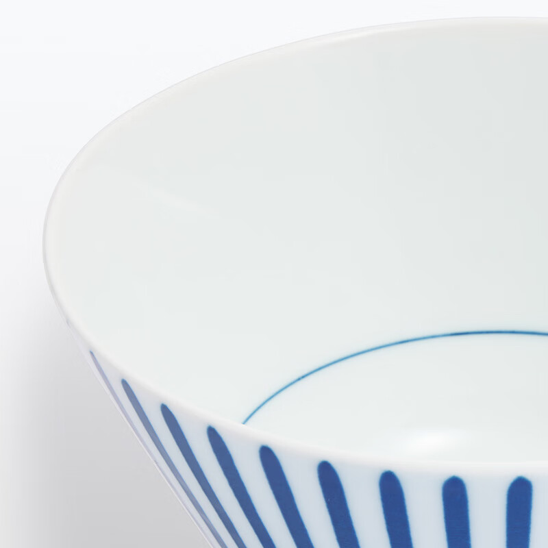 MUJIMUJI Hasamiyaki rice bowl, bowl, tableware, porcelain bowl, bamboo hat bowl, home use, horsetail pattern, diameter 12.5cm