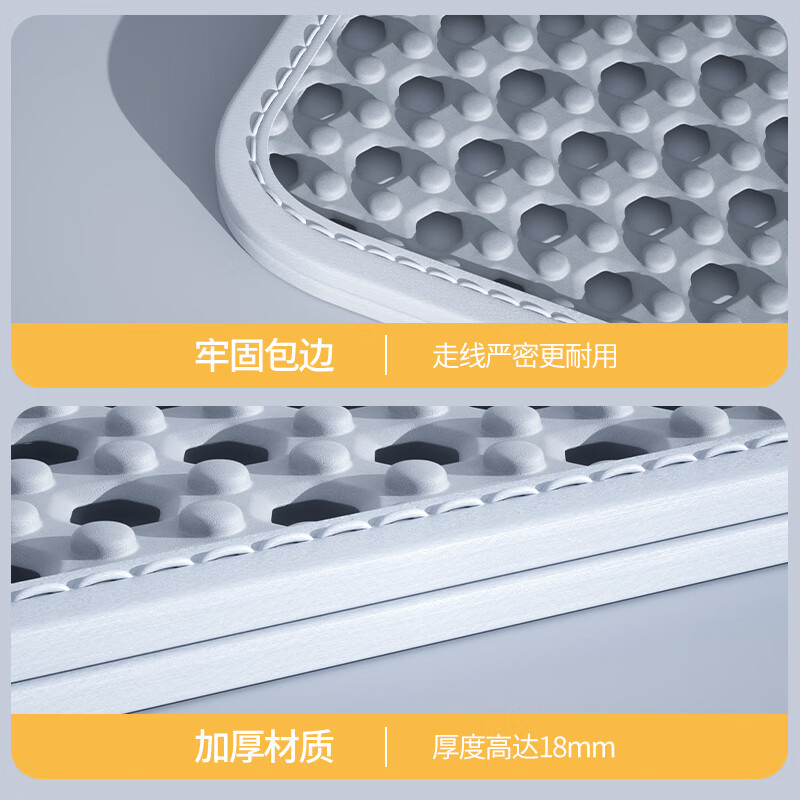 COCS Double Layer Cat Litter Mat Anti-leaking Large Cat Litter Box Sand Control Mat Anti-Splash Filter Sand Leaking Cat Toilet Foot Mat Floor Mat Double Layer Cat Litter Mat Medium (56*43cm)