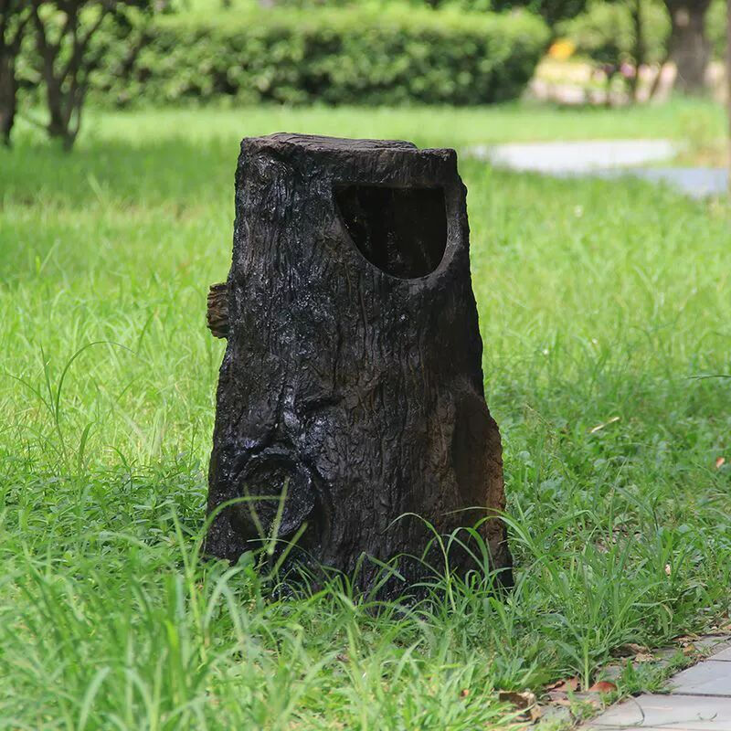 Huilide Park Scenic Area Trash Can Outdoor Creative Imitation Tree Stump Trash Can Garden Landscape Garbage Sorting Box Old Tree Stump