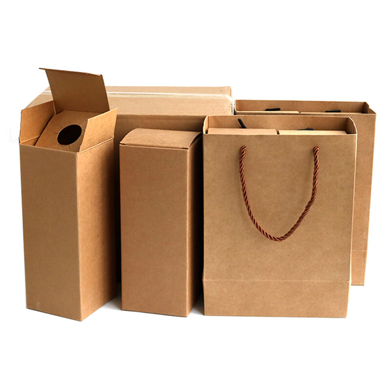 Shangjiabang kraft paper wordless glossy white wine box handbag wine box special cardboard box customized full set of Meika wine packaging fully imported Meiniu 2 boxes 2 pallets 1 portable thatched bottle