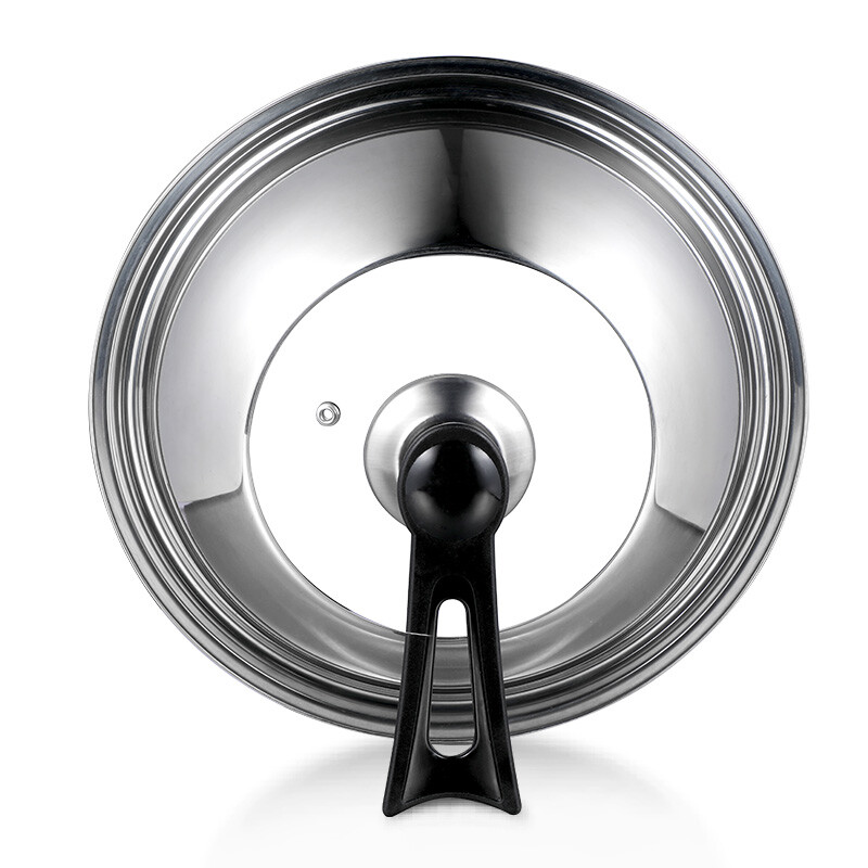 Oralduo pot cover, universal thickened stainless steel wok cover, can stand up, anti-overflow steamer cover, explosion-proof hot pot frying pan cover with handle, can stand up long handle pot lid 32cm