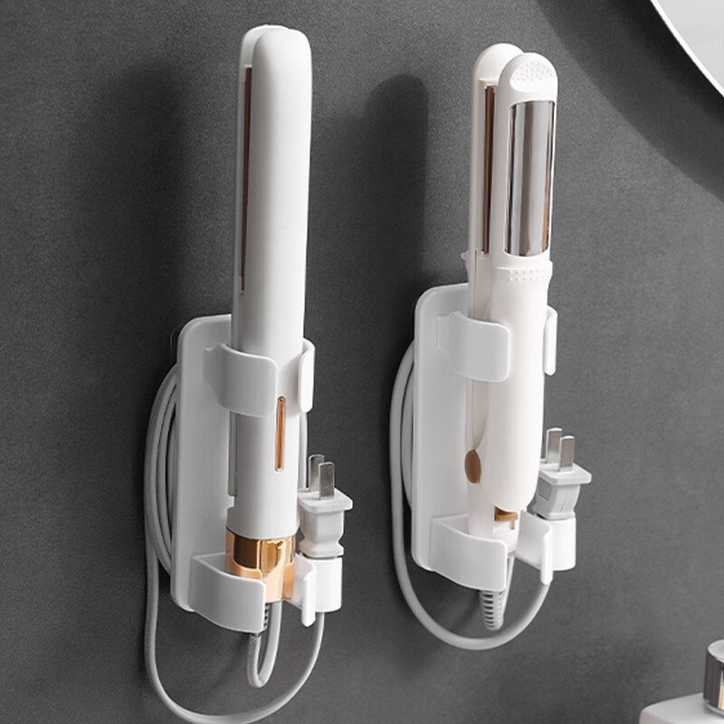 SP SAUCE Japanese curling iron storage rack, no punching, bathroom wall-mounted ironing board holder, straight hair comb, electric splint storage rack, one curling iron storage rack, adjustable and windable