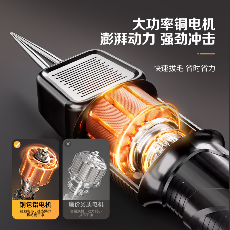 Three Kitchens Fully Automatic Poultry Feather Remover Electric Chicken, Duck and Goose Feathering Artifact Multifunctional Waterproof Charging and Commercial Hair Removal Machine Industry TOP1 High-power Supreme Model Dual Motors Charging and Plugging Official Flagship Genuine You will get 10% off if you get a fake 30-day free trial and refund if you are not satisfied