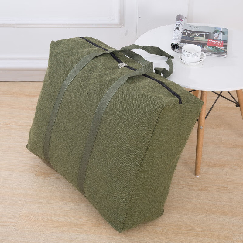 Storage bag canvas portable quilt organizing luggage clothes packing bag moving bag quilt bag extra large army green