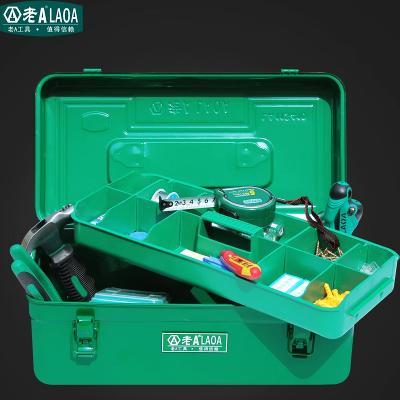 LAOA (LAOA) hardware household tool box storage box car thickened iron box without partition 11 inches LA113211