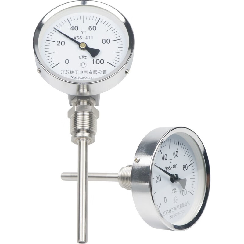 Radial type bimetal thermometer industrial wss311/411/511 thermometer temperature measurement boiler pipe stainless steel WSS-401 axial L=500mm