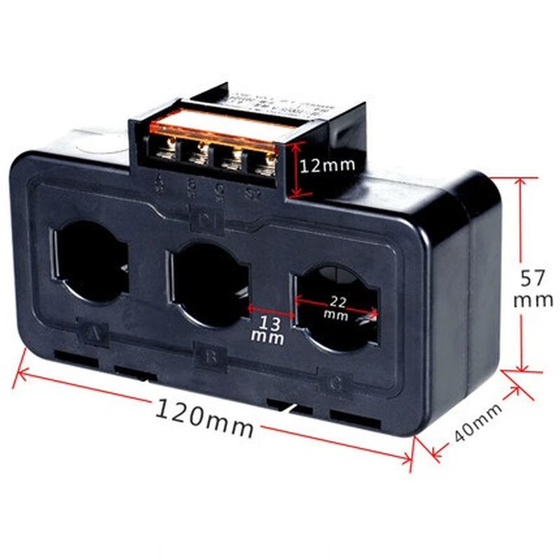 Huili's customized three-phase integrated current transformer is high-precision 0.5 level and can be used with an ammeter. It is small and easy to install. 305A 05 level 22MM