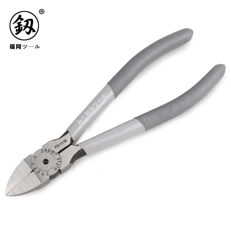 鰰Fukuoka Tools household electronic water mouth pliers scissors model plastic industrial grade oblique nose shears oblique nose pliers sharp edge