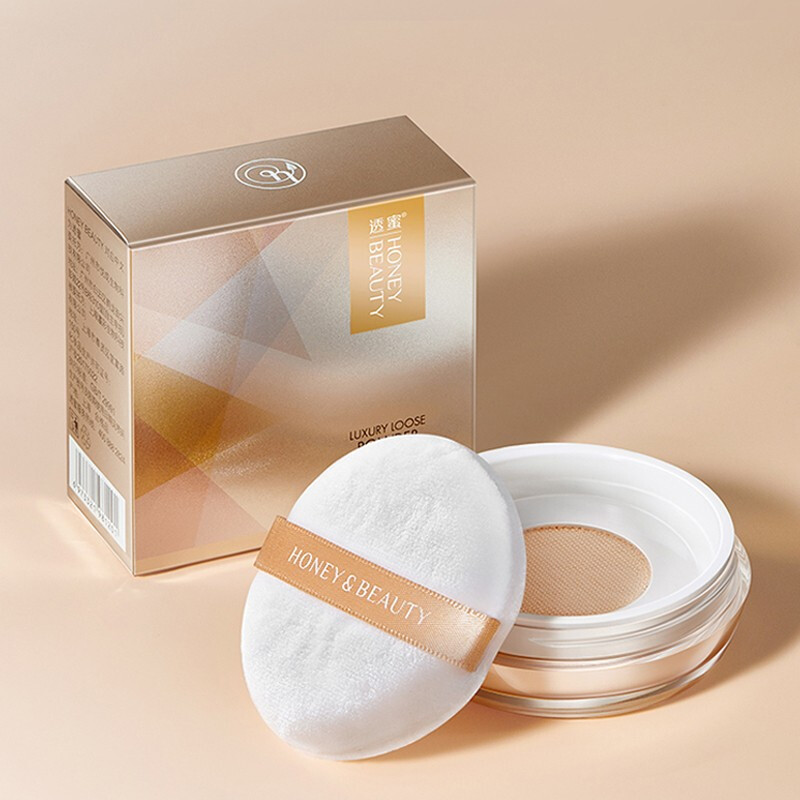 Honey setting loose powder, oil-controlling honey powder cake, good night fluffy powder, contouring dry powder makeup, New Year's gift for men and women