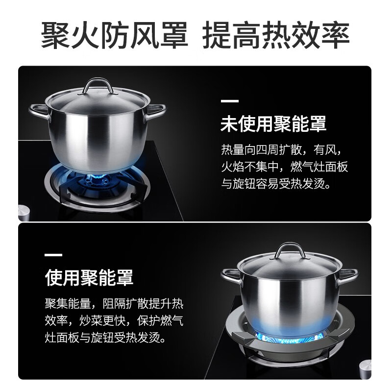 Maixiu thickened cast iron windshield to gather fire and save energy, household gas-saving and energy-saving plate, universal gas stove windshield, gas stove fire-gathering hood, four-claw and five-claw universal anti-slip bracket, five-claw universal, with milk pot holder, wind-proof, fire-concentrating and energy-saving