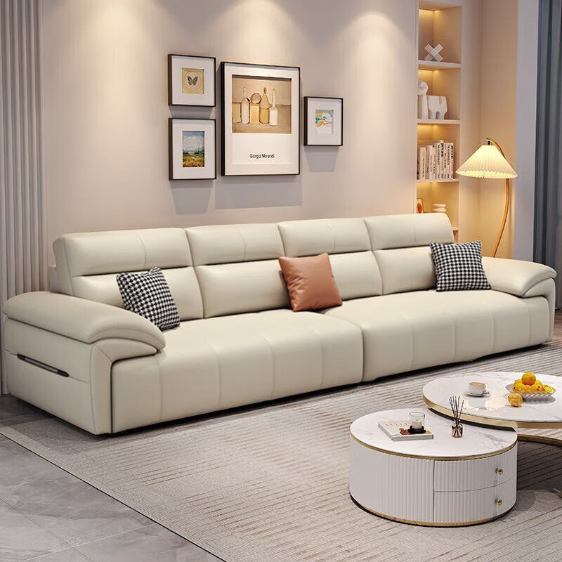 Jianxin leather sofa living room 2025 new small apartment straight row sofa modern simple leather art sofa 868