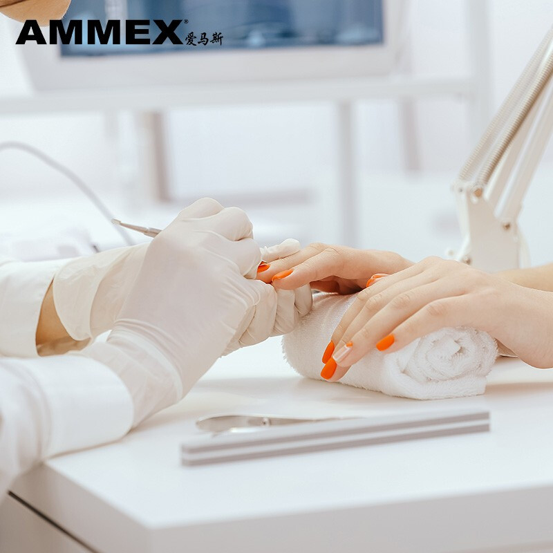 Hermes disposable latex gloves 100 pieces/box milky white TLFT large size L