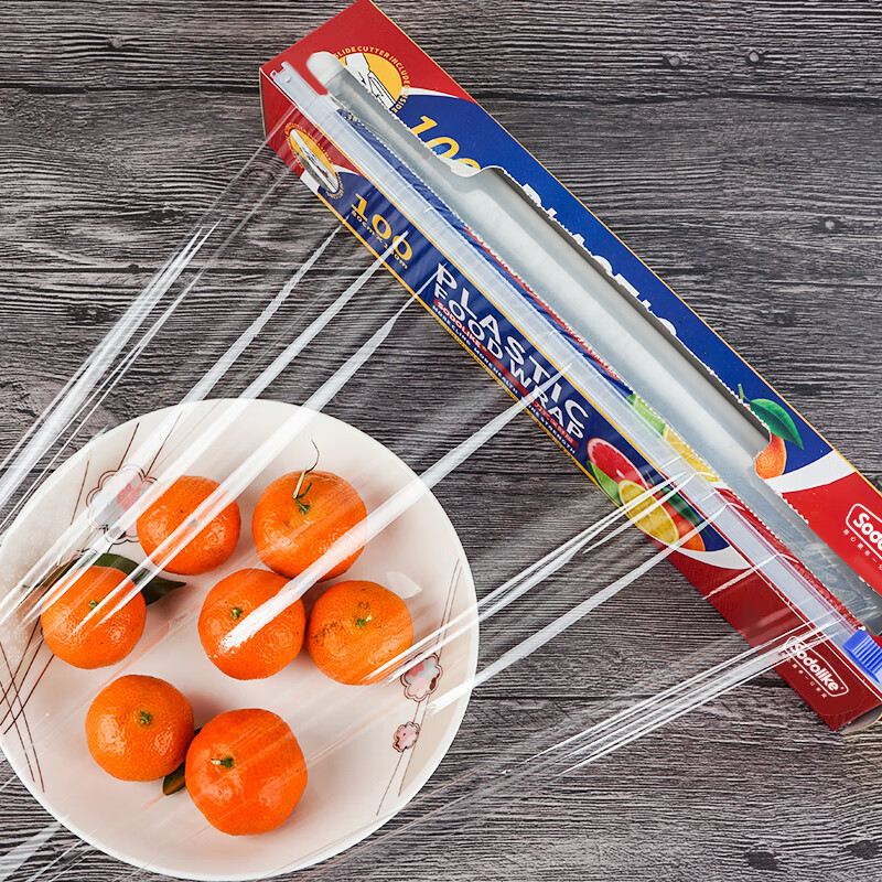 Sodolike Shangdao Disposable High Temperature Resistant Cling Film with Sliding Knife 100m*30cm Boxed Easy to Tear PE Microwave Oven Refrigerator