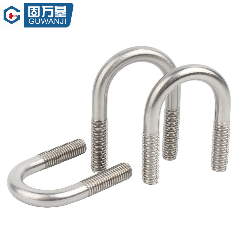 Guwanji 304/316 stainless steel U-shaped screw U-shaped clamp bolt fixed pipe clamp clamp M6M8M10M12-M24 M6x102 5 pieces 304