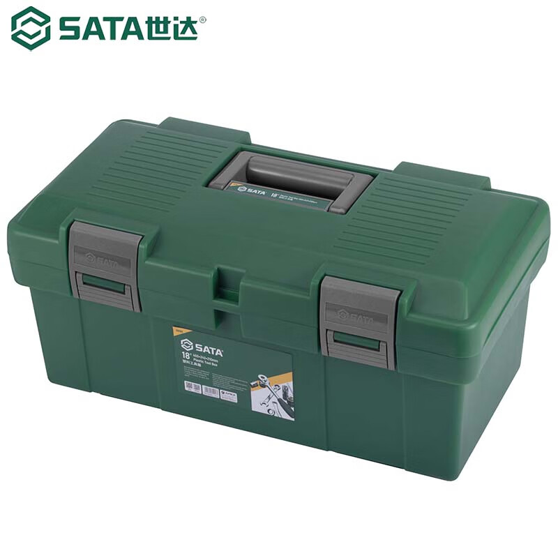 SATA Toolbox Plastic Multifunctional Portable Repair Metal Toolbox Home Storage Multi-Specification 95163-18 Inch Enhanced PP Plastic Toolbox
