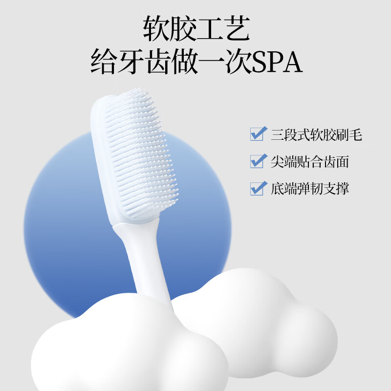 Namei Nano Antibacterial Soft Gel Toothbrush Cares Gums and Cleans Oral Couple Toothbrush 2 Pack