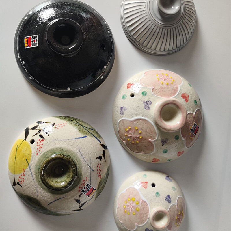 Coco House imported from Japan Emanguyaki series earthen pot casserole ceramic pot lid accessories lid inner lid outer lid pot lid No. 6 ceramic plate lid Mishima earthen pot available 16.5cm