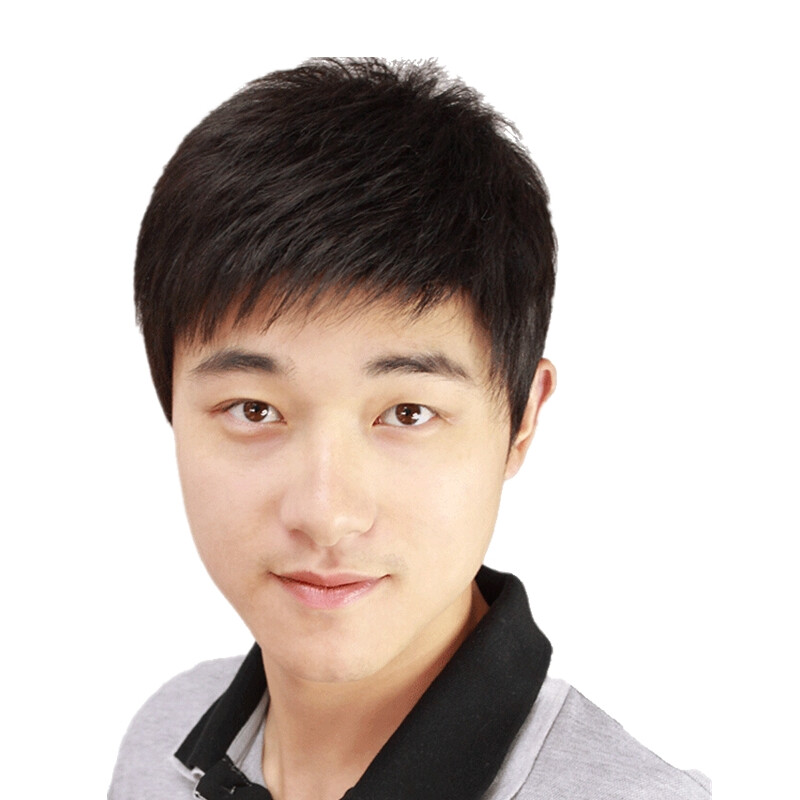 Baisitang wig men's short hair fully hand-woven all around invisible biological scalp head replacement piece full real hair breathable men's hair block