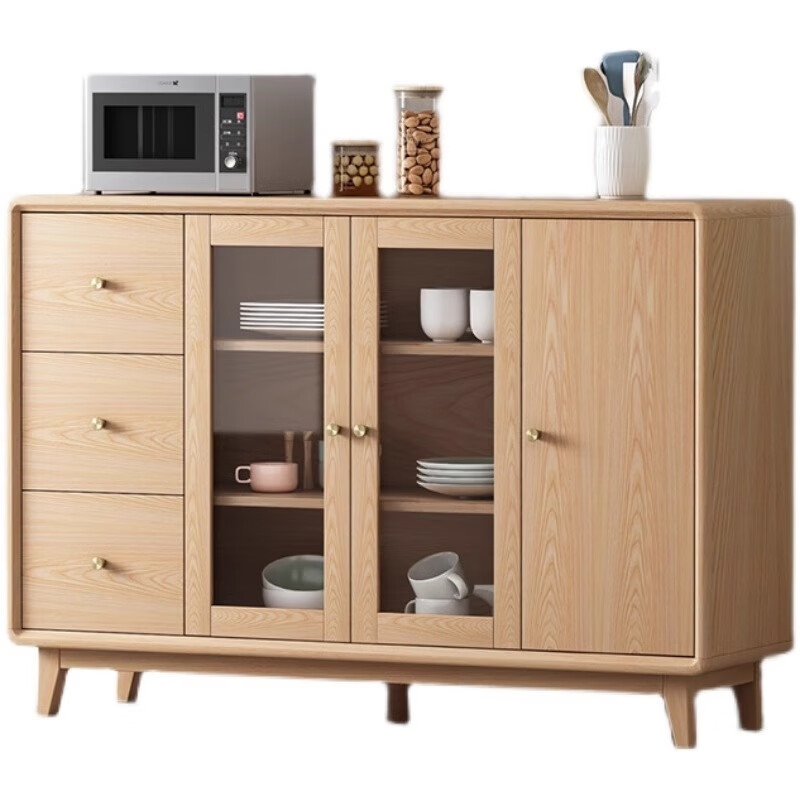 Renjuyi solid wood sideboard storage cabinet living room wall cupboard modern simple tea cabinet kitchen cabinet length 160 width 42.5 height 99