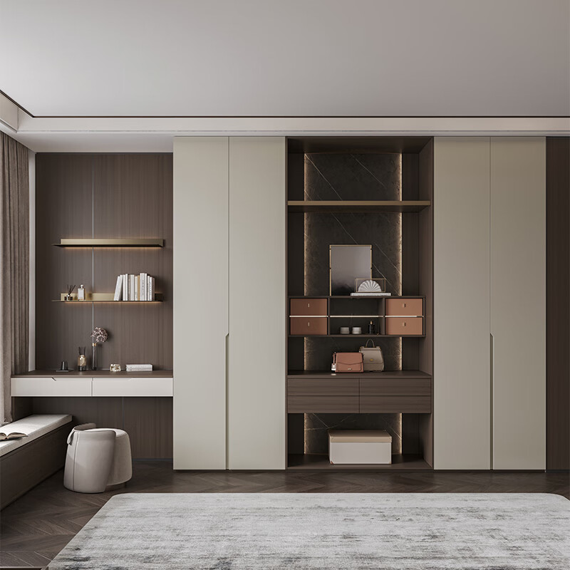 Lin's Home Whole House Customized Bedroom Wardrobe One Door to Top Master Bedroom Cloakroom Combination Storage Cabinet 1 Square Meter