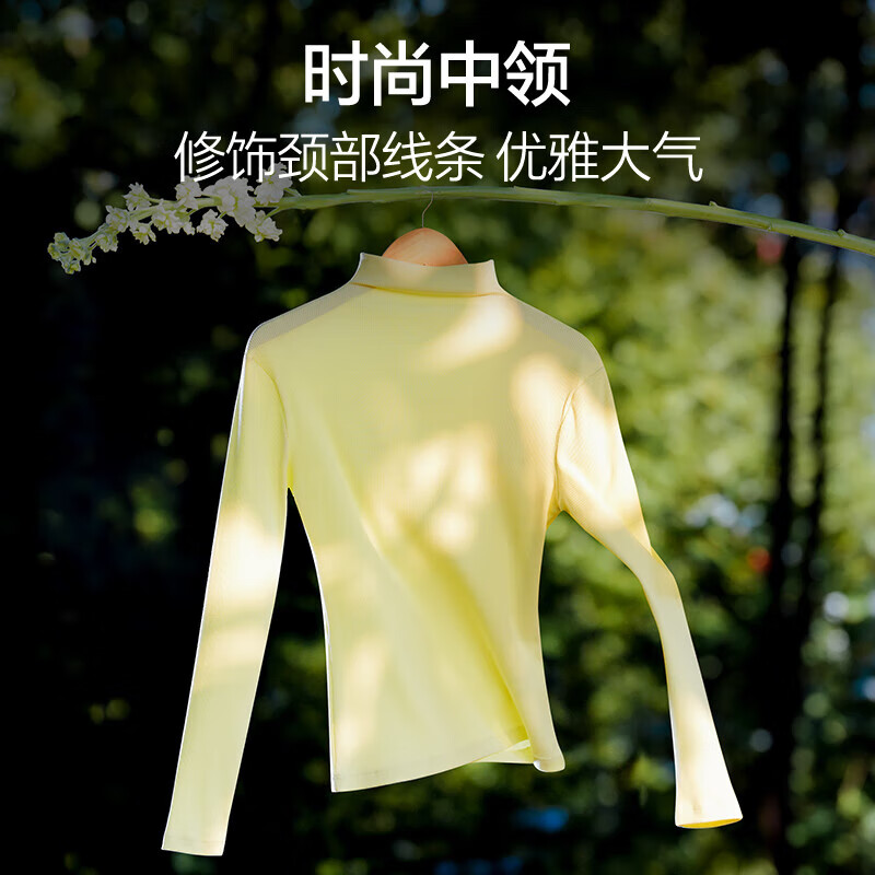 Montagut Half Turtle Collar Bottoming Shirt Women's Slim Fit Spring and Autumn Thin Solid Color Long Sleeve Underwear Modal Cotton Style Top